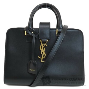 SAINT LAURENT サンローラン ロゴ 2WAY ハンドバッグ カーフ レディース 中古