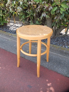 Vintage AKIMOKU STOOL 秋田木工 籐張り 曲木スツール ラタンシート ナチュラル スツール ジャパンビンテージ 昭和 レトロ 検）THONET 