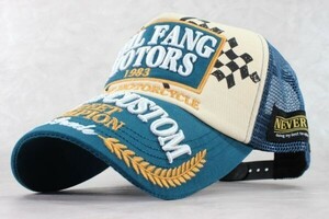 ★大きいサイズ EVIL FANG MOTORS Checkered Flag メッシュキャップ B メンズ レディース アメカジ 野球帽　★