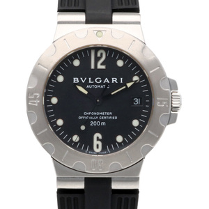 ブルガリ オーバーホール済 ディアゴノ スクーバ 腕時計 ステンレススチール SD38S メンズ 中古 1年保証