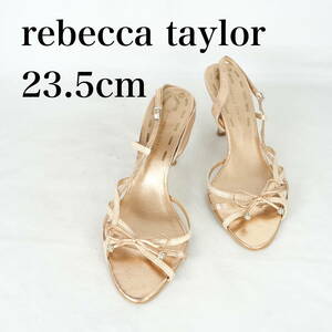 MK3573*rebecca taylor*レベッカテイラー*レディースサンダル*23.5cm*ピンクゴールド