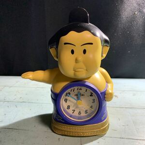 90年代 リズム時計 相撲 力士 ごちゃんです 目覚まし時計 レトロ 当時物 おしゃべりアラーム (8915)