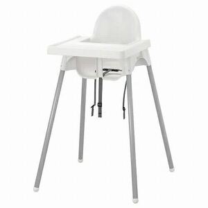 IKEA イケア ハイチェア トレイ付き 安全ベルト付き ホワイト 白 ANTILOP アンティロープ　②