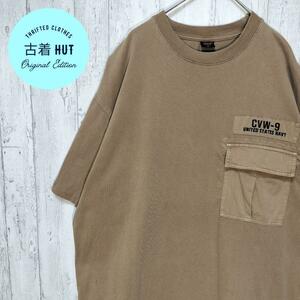 AVIREX　ミリタリー　ポケットTシャツ　上野商会　ヒモ付き　cvw-9　#h323