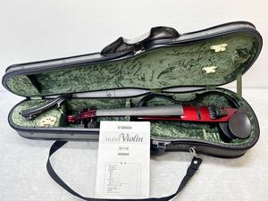 YAMAHA/ヤマハ サイレントバイオリン (SV-110) 赤 ケース付き エレキバイオリン/ヴァイオリン/弦楽器 通電OK ジャンク品