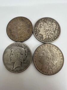 【希少】アメリカ リバティコイン　4枚セットLIBERTY 1ドル 銀貨 硬貨 1884年1888年1897年1923年　GST050809 