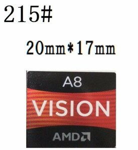 215# 【AMD VISION A8】エンブレムシール　■20*17㎜■ 条件付き送料無料
