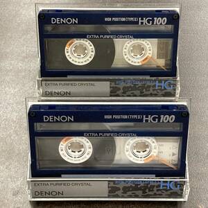 1909BT デノン HG 100分 ハイポジ 2本 カセットテープ/Two DENON HG 100 Type II High Position Audio Cassette