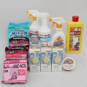 パナソニック他 掃除機用紙パック等 床用ワックス他 未使用有 13点セット まとめて 大量 やや難有 レディース Panasonic etc.