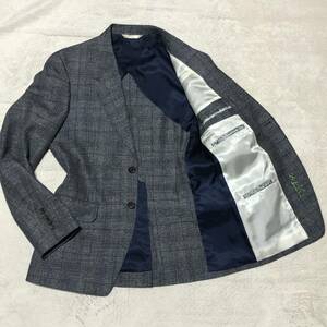 ポールスミスコレクション Paul Smith COLLELTION【毛リネンシルク生地】テーラードジャケット アンコン 背抜き 2B グレンチェック グレーM