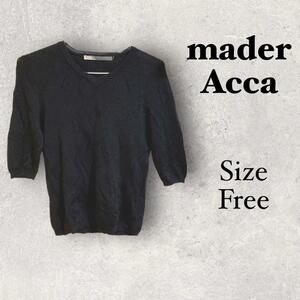 a71 mader Acca レディース　Vネック ブラックニット　美品