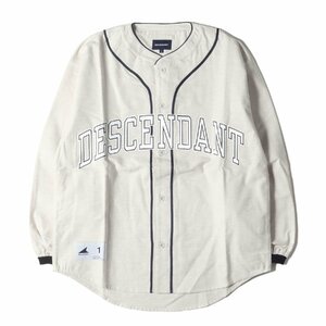 新品 DESCENDANT ディセンダント シャツ サイズ:1 22AW フランネル ロングスリーブ ベースボールシャツ BLEEK BASEBALL LS SHIRT グレー
