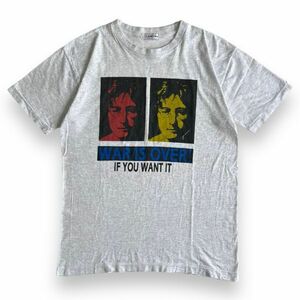 90s 00s 日本製 JOHN LENNON ジョンレノン 半袖 プリント コットン Tシャツ The Beatles ビートルズ 記念 公式 グッズ 古着 L アッシュ