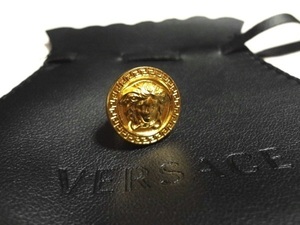 新品未使用◆保存袋付◆VERSACE◆金メデューサ×グレカ柄ラペルピン◆ピンバッジ◆ブローチ◆タイピン◆ゴールド◆スーツ、ジャケットに