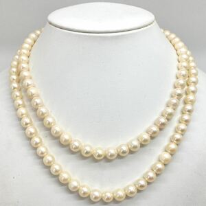 「アコヤ本真珠ネックレスおまとめ」◎a約82g 約7-8mmパール pearl necklace accessory jewelry silver DA0