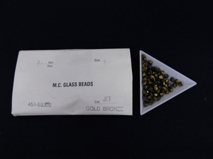 2626△未使用 チェコビーズ M.C.GLASS BEADS JET GOLD BRONZE ジェット ゴールドブロンズ