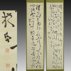 【真作】喜聞◆『中林梧竹 漢詩文五行書・二行書 2種』　2幅 古筆 古文書 古書 能書家 中国書画 清の潘存に書を学ぶ 中国金石文 茶道 明治