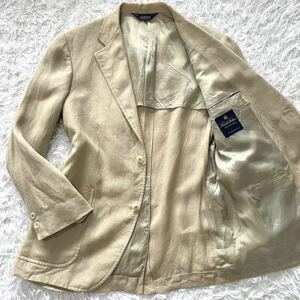 1円●美品●brooks brothers ブルックスブラザーズ メンズ テーラードジャケット ジャケット 麻 リネン100% ベージュ 2B M〜L相当