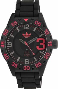 5-31 未使用 アディダス adidas ニューバーグ NEWBURGH ADH2965 ブラック レッド アナログ 腕時計