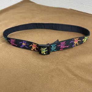 GratefulDead ベルト BISON DESIGNS MADE IN USA デッドベア ナイロンベルト アメカジ ビンテージ 古着