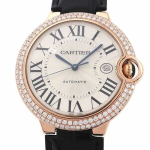 [3年保証] カルティエ メンズ バロンブルーLM WE900851 K18PG ダイヤモンド シルバー文字盤 自動巻き 腕時計 中古 送料無料