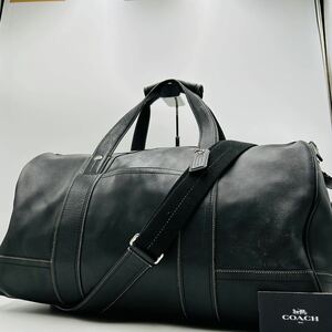 1円～【入手困難品】 定価10万円 コーチ COACH ボストンバッグ ショルダーバッグ ビジネスバッグ A4 2way レザー メンズ レディース 黒