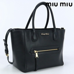 中古 ミュウミュウ トートバッグ レディース ブランド MIUMIU 2WAYトートバッグ 5BG137 2A8P F0002 ブラック バッグ