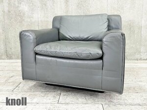 knoll/ノール■heli / ヘリ ラウンジチェア■グレー■シングルソファ■オット・ザフ■本革■ポストモダン