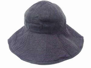 FURLA フルラ リネン100％ ハット 帽子 表記サイズ M レディース メンズ ブラック系 DD4065