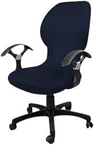 popluxy オフィスチェアカバー 椅子カバー チェアカバー オフィス椅子カバー 座面部分と背もたれ 一体式 伸縮素材 洗濯可能