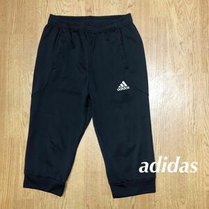 adidas /アディダス /メンズL 七分丈パンツ ボトムス 短パン ジャージ クロップド ロゴプリント スポーツウェア