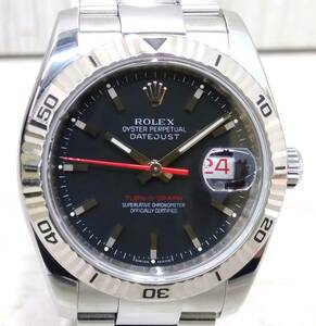 ROLEX ロレックス デイトジャスト ターノグラフ 116264／F875*** ブラック 自動巻き 腕時計【2024/01・研磨済】箱・取説・ギャランティ