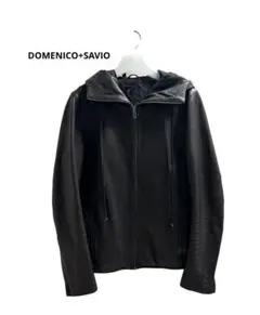 DOMENICO+SAVIO フードレザーパーカー(羊革) 黒 ブラック