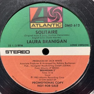 ◆LAURA BRANIGAN - Solitaire (Long Version)◆12inch US盤 PROMO ディスコヒット!!