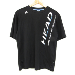 ヘッド 半袖Tシャツ ロゴT ラウンドネック トップス スポーツウェア プラクティスシャツ メンズ Mサイズ ブラック HEAD