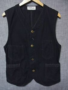 【匿名/送料込】美品 フリーホイーラーズ コンダクターベスト 40 黒 ブラック FREEWHEELERS CONDUCTOR VEST チェンジボタン シンチバック