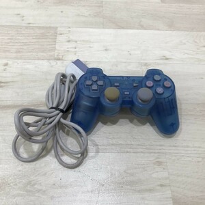 PS ONE コントローラー SCPH-110 デュアルショック クリア ブルー 水色 透明 プレイステーション 初代PS[N0748]