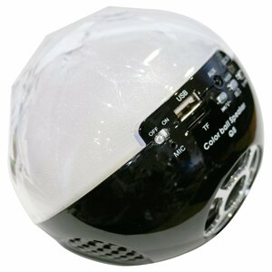 Bluetooth ワイヤレススピーカー クリアスピーカー 球体型 黒 リモコン付き ハンズフリー通話可能 LED点灯パターン切り替え可能