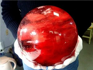 超大直径約:181mm 7439g超綺麗★赤水晶丸玉179E1-212E52b