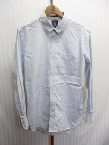 J.PRESS　Jプレス　長袖ボタンダウンシャツ　メンズLL XL　青白シャツ　ドレスシャツ　ビジネスシャツ　ストライプ柄シャツ　ブルー03262