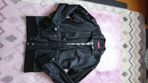 supreme leather bomber jacket　黒　シュプリーム　レザー　ボンバー　ジャケット　L