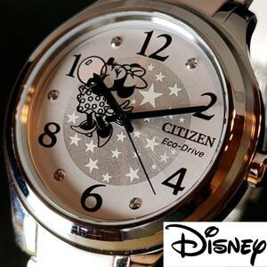【Disney】ディズニー/CITIZEN/レディース腕時計/展示品/ミニーマウス/プレゼントに/シチズン/女性用/お洒落/かわいい/シルバー.ホワイト色