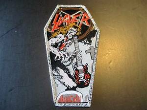 SLAYER 刺繍パッチ ワッペン Jeff Hanneman coffin shape スレイヤー / metallica sodom kreator venom