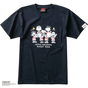 (XSサイズ) ラグビー 日本代表 スヌーピー Tシャツ 新品未開封 カンタベリー CCCピーナッツティーシャツ RA30486 ネイビー