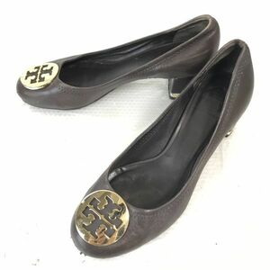 トリーバーチ/tory burch★レザーパンプス【23.5-24.0程度/茶/BROWN】Shoes/pumps◆Q-180