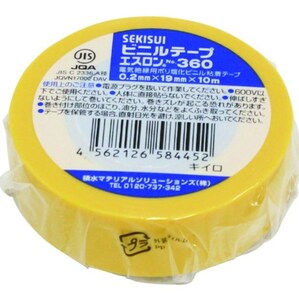 ◇積水 No.360 ビニールテープ19x10m 黄　19x10m【1巻】