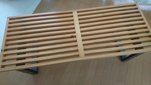 リビングテーブル おしゃれ 木製家具 色(メイプル × 黒)