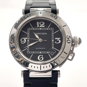 カルティエ CARTIER 腕時計 W31077U2 パシャ シータイマー ラバー/ステンレススチール ブラック 自動巻き