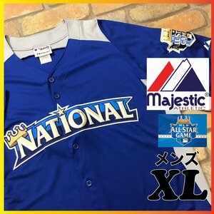 SD10-227★USA買付★プロ仕様★美品【2012 ALL STAR GAME ナショナルチーム】Majestic オーセンティック ベースボールシャツ【メンズ XL】