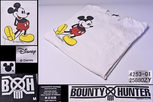 BXH ★ バウンティハンター ★ ミッキーマウス 半袖 Tシャツ ★ 白 Mサイズ 胸ポケット ★ Disney x BOUNTY HUNTER ★ ディズニー コラボ